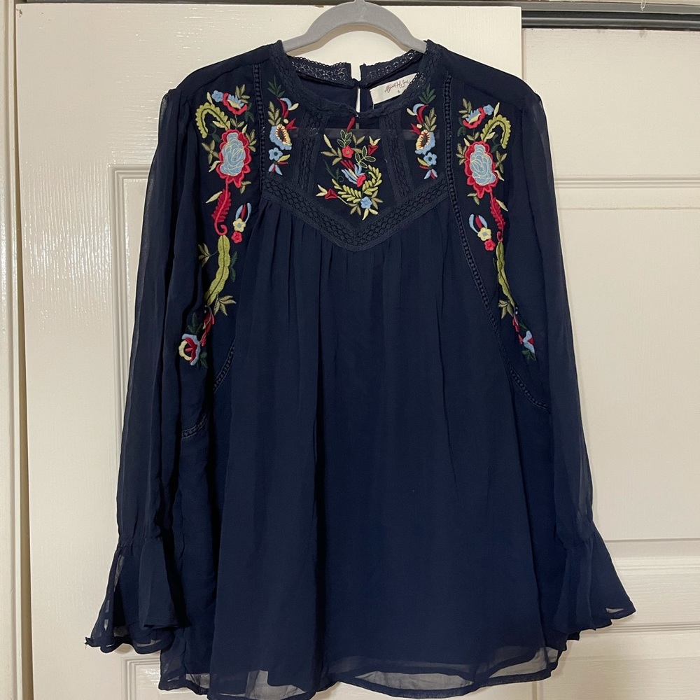 embroidered flower blouse